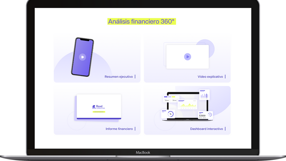 Entregables de análisis financiero en una laptop
